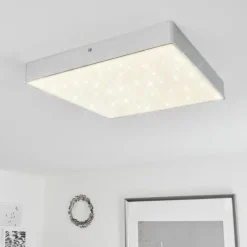 hofstein Plafonnier Mentque LED Argenté, 1 lumière