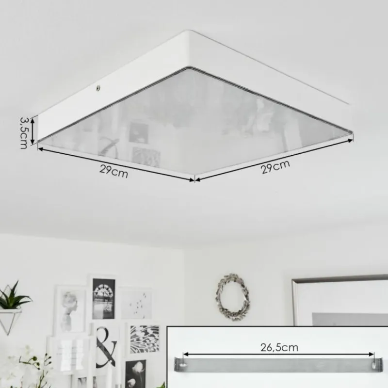 hofstein Plafonnier Mentque LED Blanc, 1 lumière