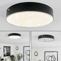 hofstein Plafonnier Mentque LED Noir, 1 lumière
