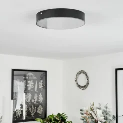 hofstein Plafonnier Mentque LED Noir, 1 lumière