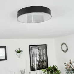 hofstein Plafonnier Mentque LED Noir, 1 lumière