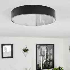 hofstein Plafonnier Mentque LED Noir, 1 lumière