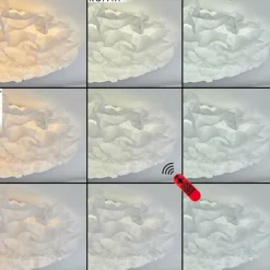 Lampes En Tissu-hofstein Plafonnier Messejana LED Blanc, 1 lumière, Télécommandes, Changeur de couleurs