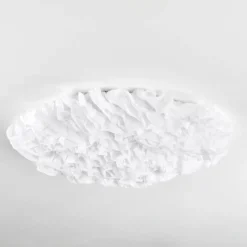 Lampes En Tissu-hofstein Plafonnier Messejana LED Blanc, 1 lumière, Télécommandes, Changeur de couleurs