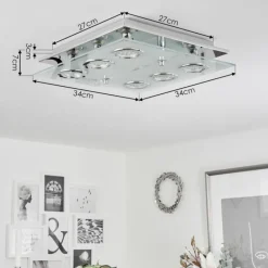 hofstein Plafonnier Mirandol LED Chrome, 6 lumières