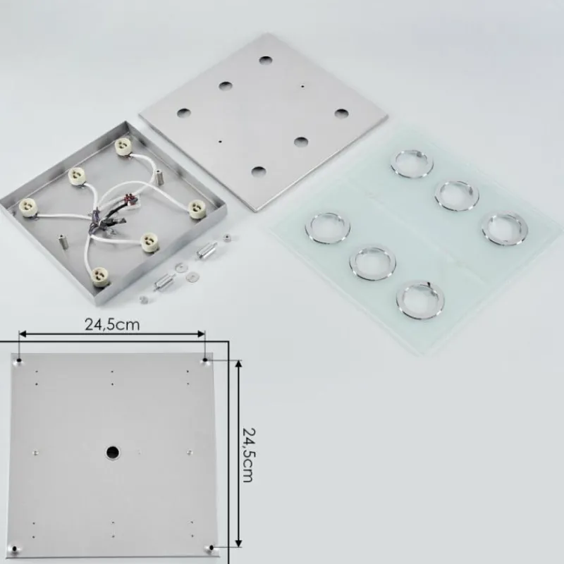 hofstein Plafonnier Mirandol LED Chrome, 6 lumières