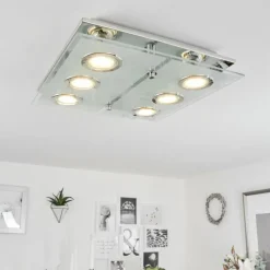 hofstein Plafonnier Mirandol LED Chrome, 6 lumières