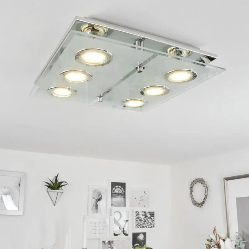 hofstein Plafonnier Mirandol LED Chrome, 6 lumières