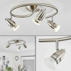 hofstein Plafonnier Mirandol Nickel mat, 3 lumières* Spots Et Projecteurs