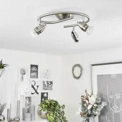 hofstein Plafonnier Mirandol Nickel mat, 3 lumières* Spots Et Projecteurs