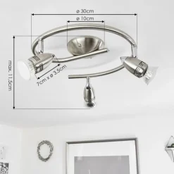 hofstein Plafonnier Mirandol Nickel mat, 3 lumières* Spots Et Projecteurs
