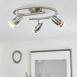hofstein Plafonnier Mirandol Nickel mat, 3 lumières* Spots Et Projecteurs