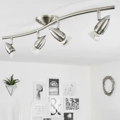 hofstein Plafonnier Mirandol Nickel mat, 4 lumières