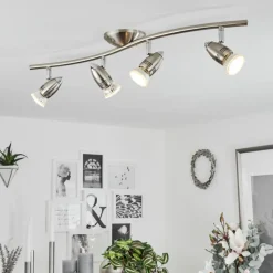 hofstein Plafonnier Mirandol Nickel mat, 4 lumières