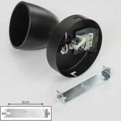 hofstein Plafonnier Moesdorf Nickel mat, Noir, 1 lumière* Plafonniers