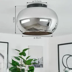 Suspension Verre Fumé-hofstein Plafonnier Molloy Chrome, Fumé, 1 lumière