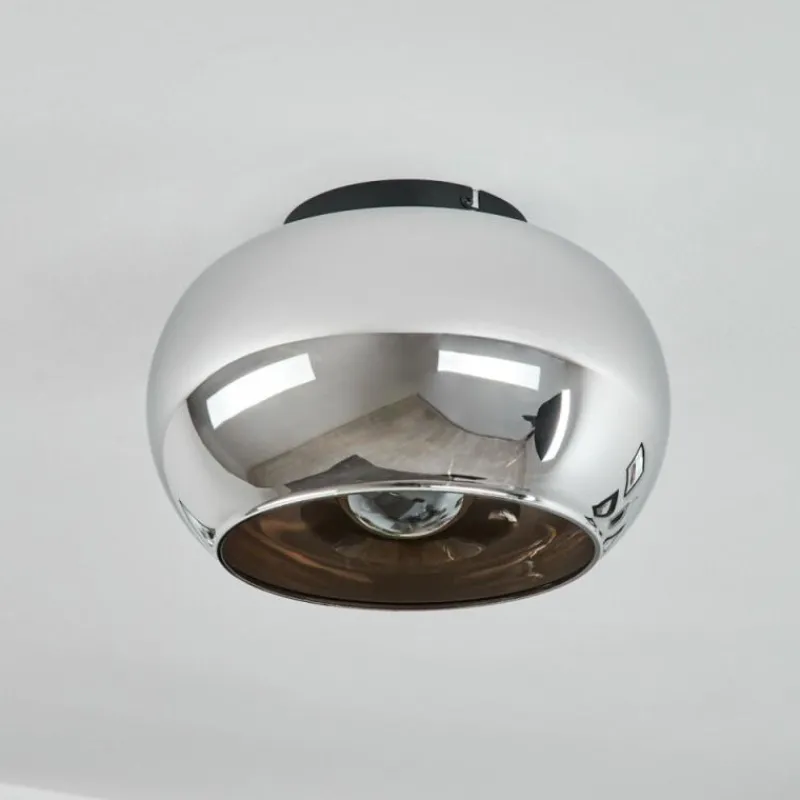 Suspension Verre Fumé-hofstein Plafonnier Molloy Chrome, Fumé, 1 lumière