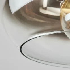 Suspension Verre Fumé-hofstein Plafonnier Molloy Chrome, Clair, Fumé, 1 lumière