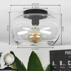 hofstein Plafonnier Molloy Clair, 1 lumière