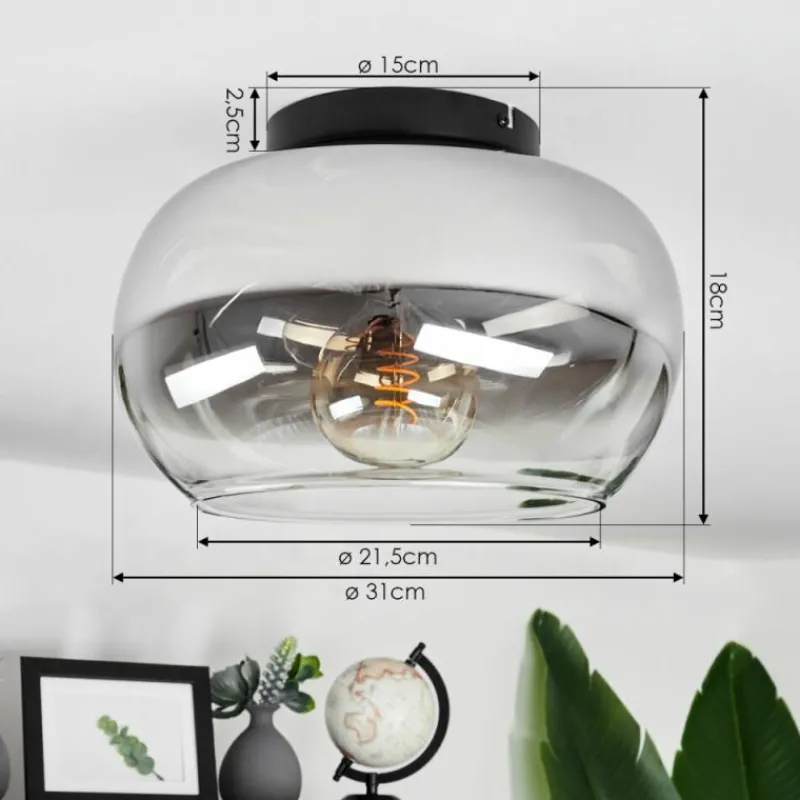 Suspension Verre Fumé-hofstein Plafonnier Molloy Clair, Fumé, 1 lumière