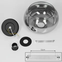 Suspension Verre Fumé-hofstein Plafonnier Molloy Clair, Fumé, 1 lumière