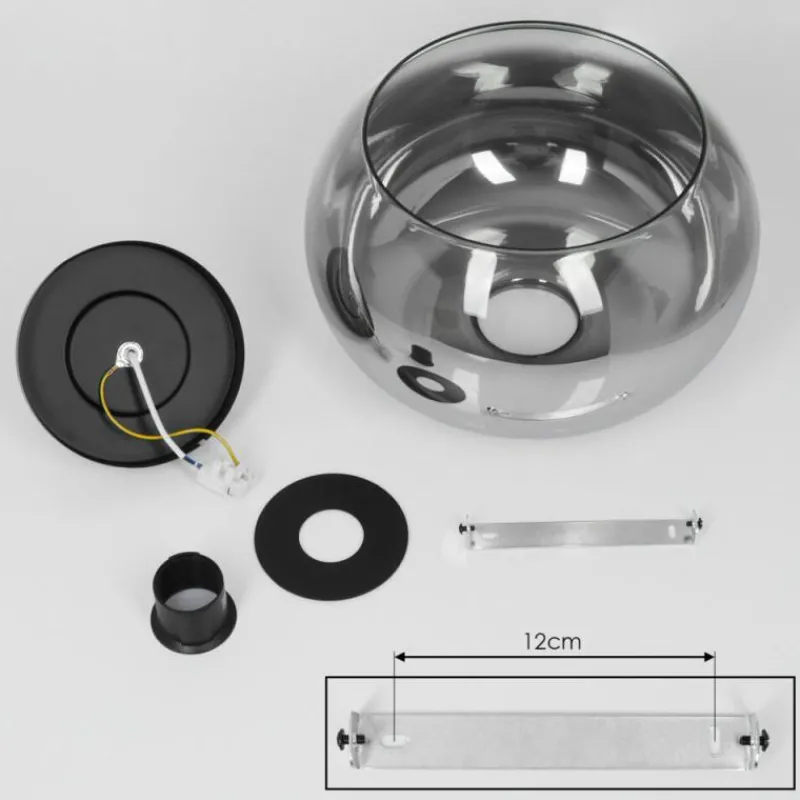 Suspension Verre Fumé-hofstein Plafonnier Molloy Clair, Fumé, 1 lumière