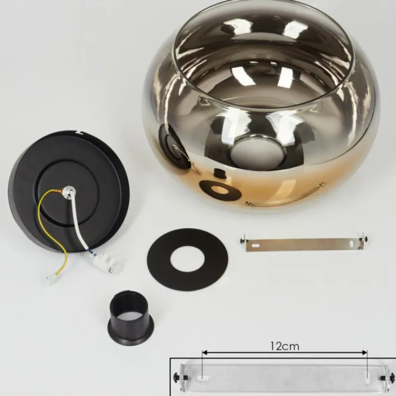 Lampes Dorées-hofstein Plafonnier Molloy Or, Clair, Fumé, 1 lumière