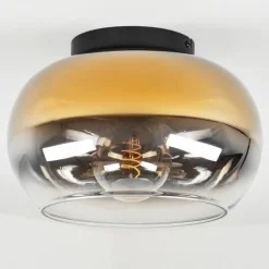 Lampes Dorées-hofstein Plafonnier Molloy Or, Clair, Fumé, 1 lumière