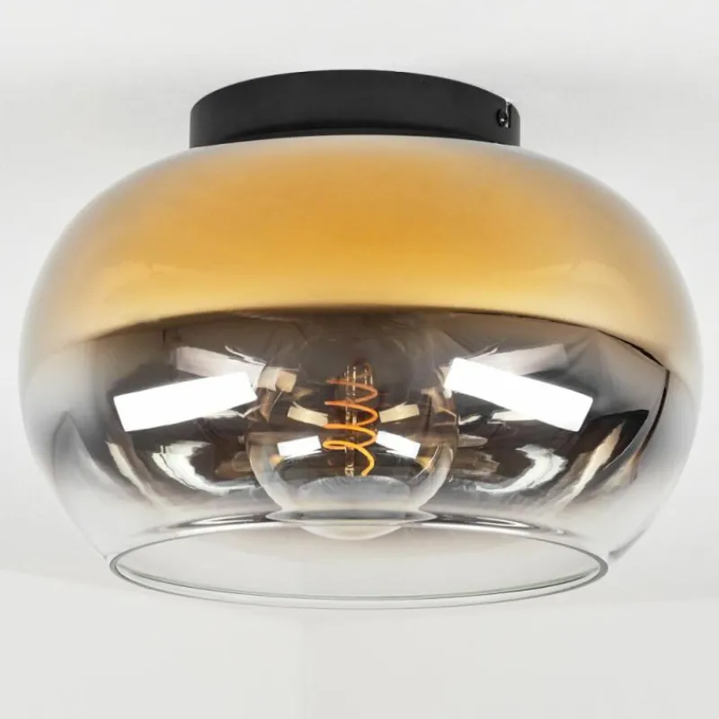 Lampes Dorées-hofstein Plafonnier Molloy Or, Clair, Fumé, 1 lumière