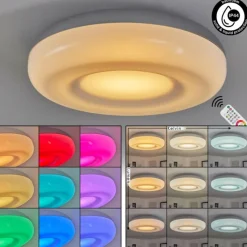 hofstein Plafonnier Monfebres LED Argenté, Blanc, 1 lumière, Télécommandes, Changeur de couleurs