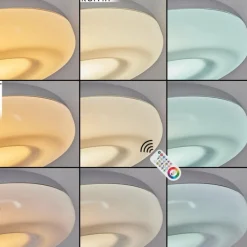 hofstein Plafonnier Monfebres LED Argenté, Blanc, 1 lumière, Télécommandes, Changeur de couleurs