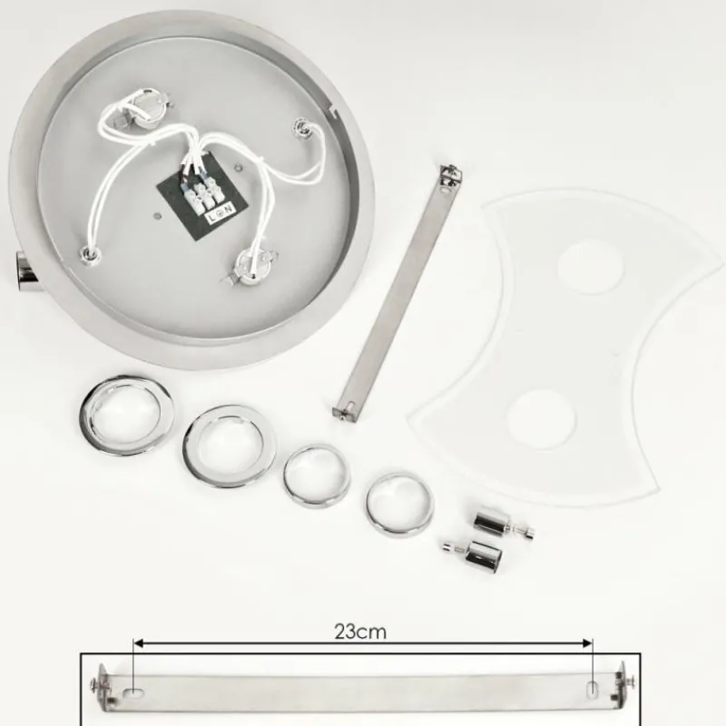 hofstein Plafonnier Morges LED Chrome, Blanc, 4 lumières