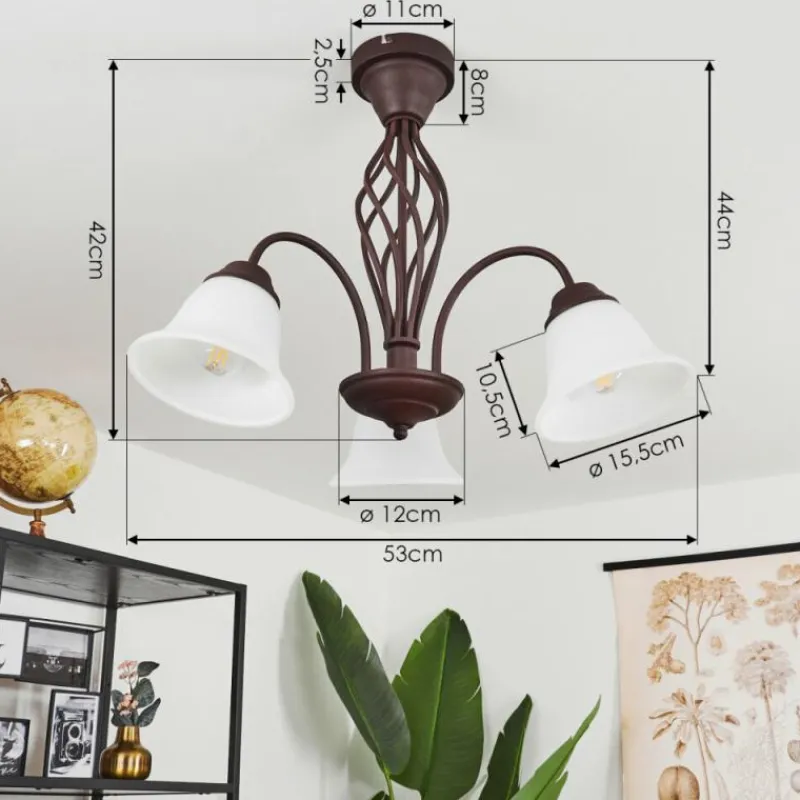 hofstein Plafonnier Mosquerito Rouille, 3 lumières