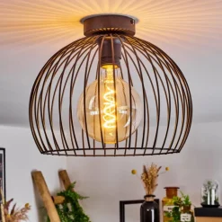 Lampes Industrielles-hofstein Plafonnier Mossay Noir, 1 lumière