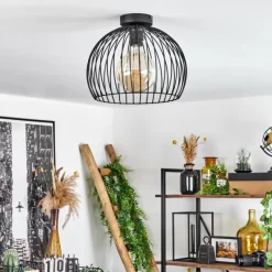 Lampes Industrielles-hofstein Plafonnier Mossay Noir, 1 lumière