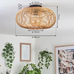 Luminaires Scandinaves-hofstein Plafonnier Mulstrand Écru, Noir, 1 lumière