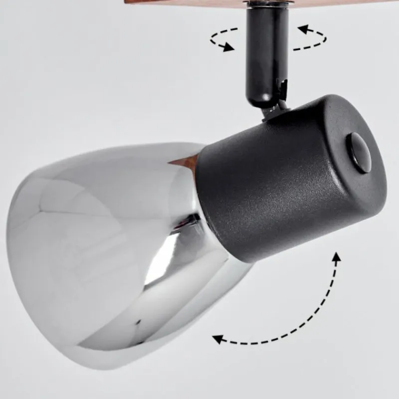 Suspension Verre Fumé-hofstein Plafonnier Murianette Écru, Noir, 3 lumières