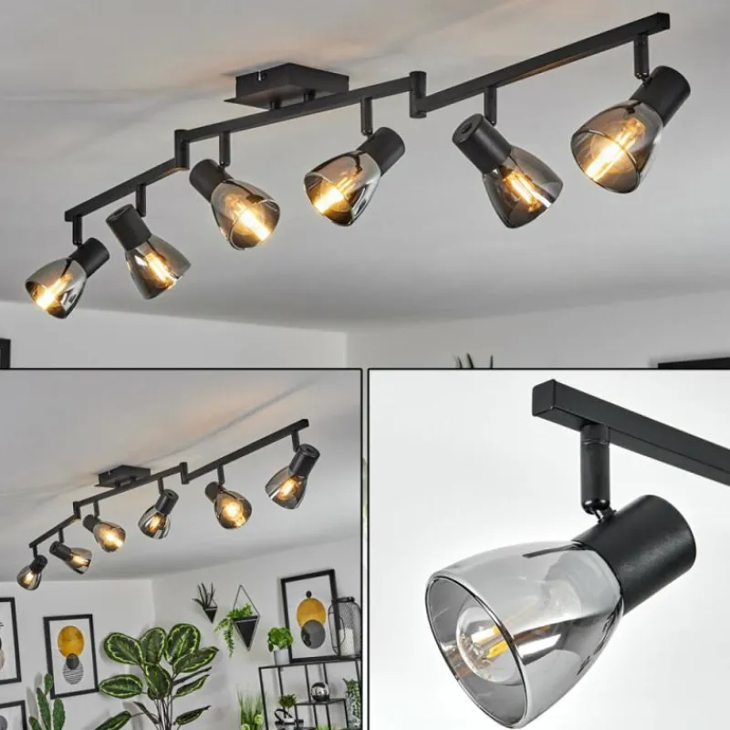 hofstein Plafonnier Murianette Noir, 6 lumières