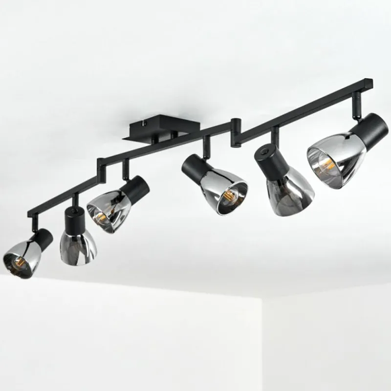 hofstein Plafonnier Murianette Noir, 6 lumières