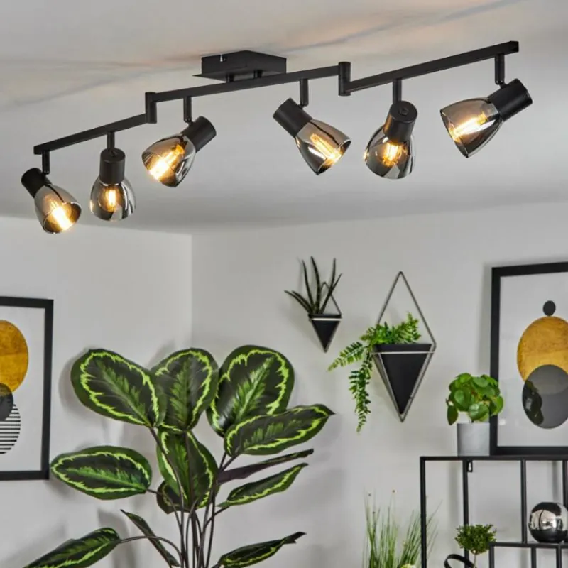 hofstein Plafonnier Murianette Noir, 6 lumières