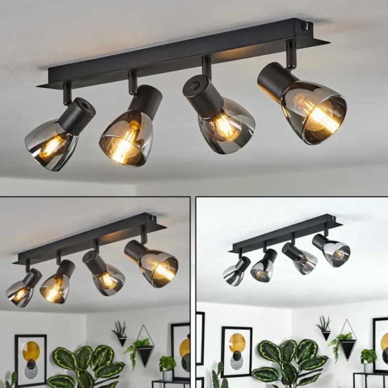 hofstein Plafonnier Murianette Noir, 4 lumières