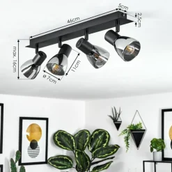 hofstein Plafonnier Murianette Noir, 4 lumières