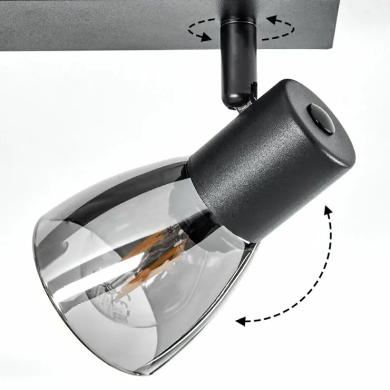 hofstein Plafonnier Murianette Noir, 4 lumières