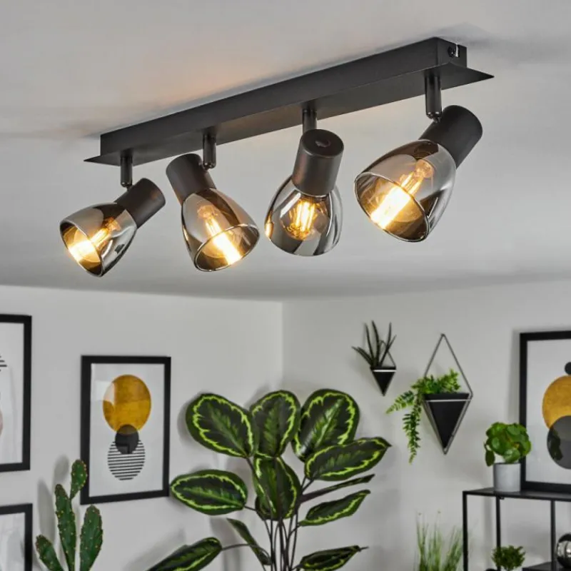 hofstein Plafonnier Murianette Noir, 4 lumières