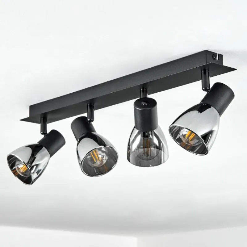 hofstein Plafonnier Murianette Noir, 4 lumières