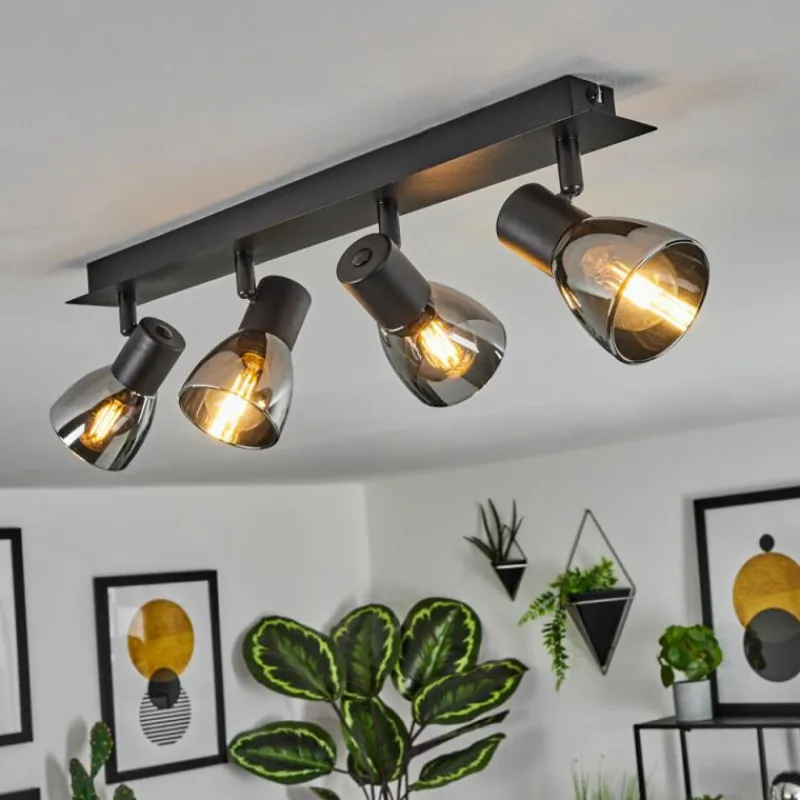 hofstein Plafonnier Murianette Noir, 4 lumières