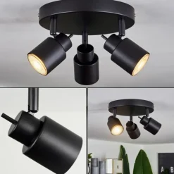 hofstein Plafonnier Nestavel LED Noir, 3 lumières