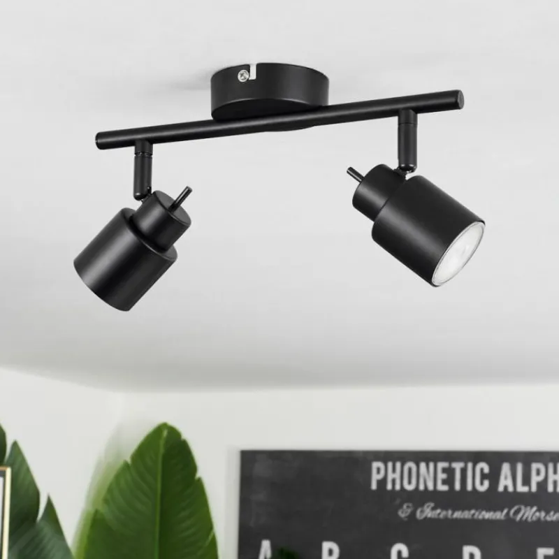 hofstein Plafonnier Nestavel LED Noir, 2 lumières