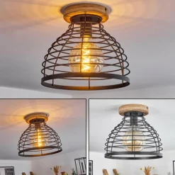 Lampes Vintages & Rétros-hofstein Plafonnier Omba Bois clair, 1 lumière