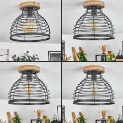 Lampes Vintages & Rétros-hofstein Plafonnier Omba Bois clair, 1 lumière